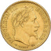 França, Napoleon III, 10 Francs, 1864, Strasbourg, Dourado, AU(55-58)