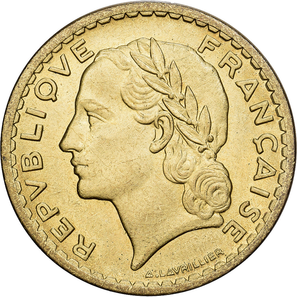 França, 5 Francs, Lavrillier, 1946, Castelsarrasin, Cobre-Alumínio, MS(63)