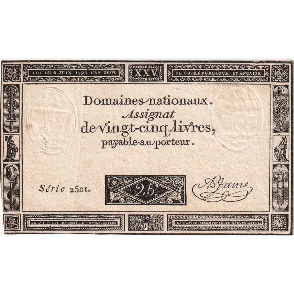 Francja, 25 Livres, 1793-06-06, 2521, EF(40-45)