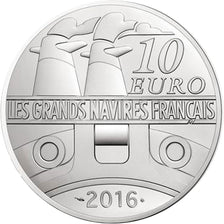 Coin, France, Monnaie de Paris, 10 Euro, Navire, Ile de France, 2016, MS(65-70)