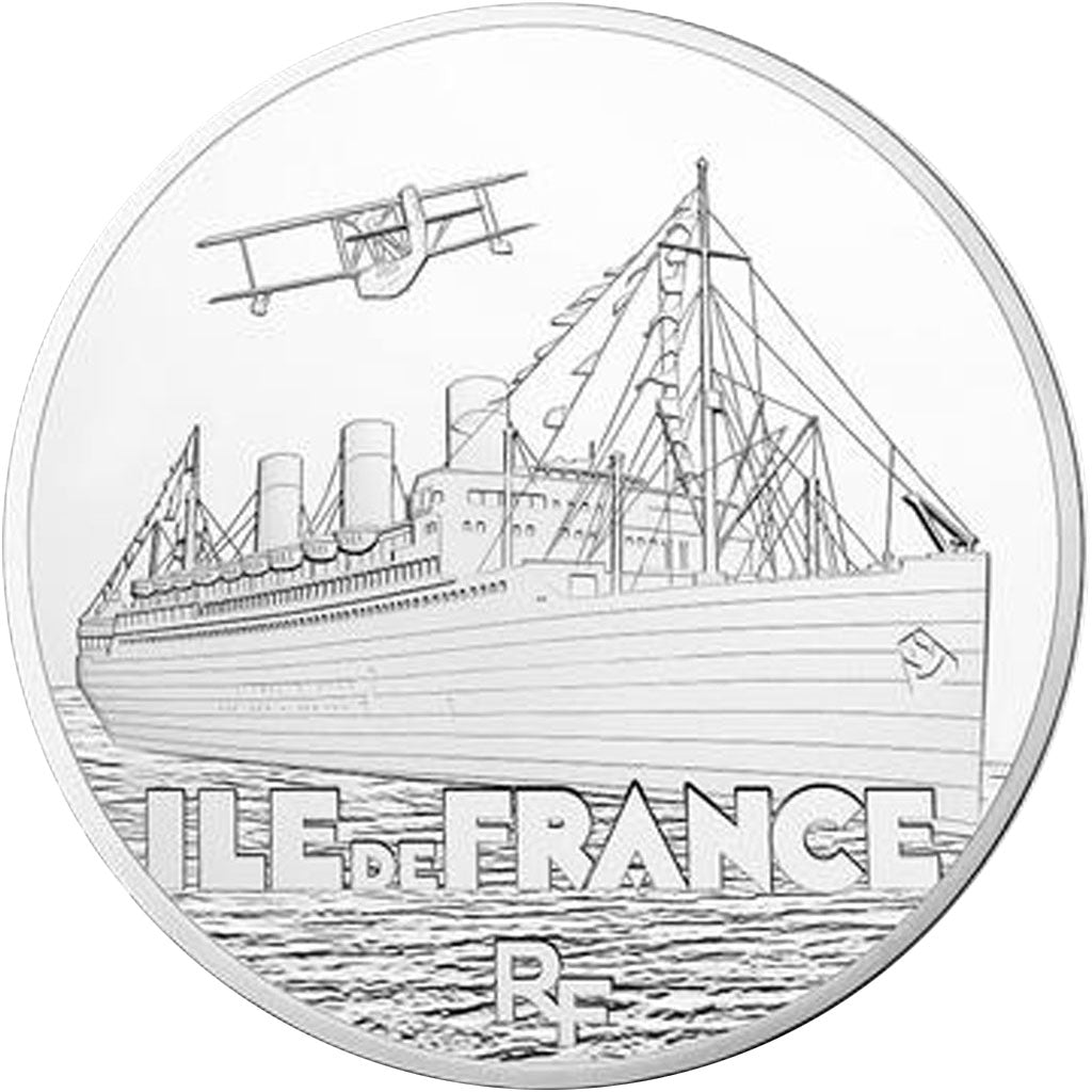 Monnaie, France, Monnaie de Paris, 10 Euro, Navire, Ile de France, 2016, FDC