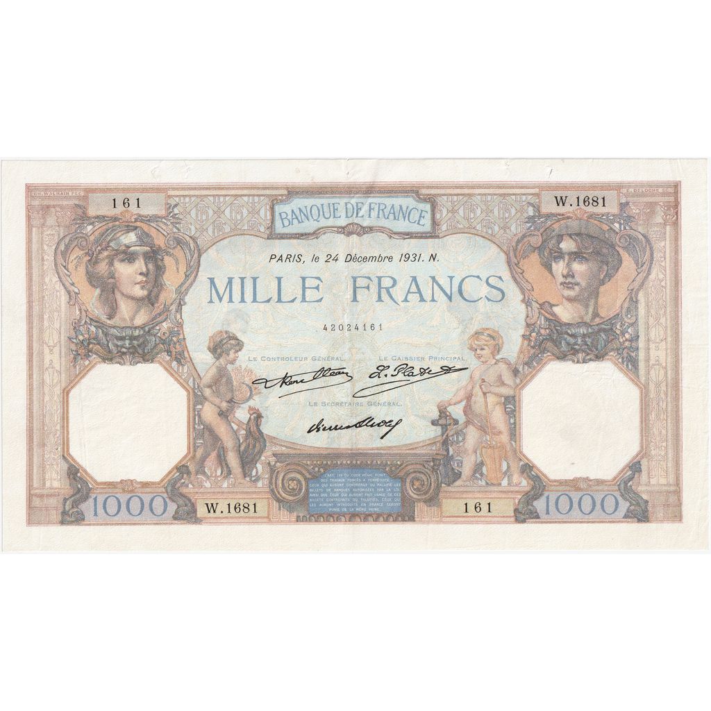 Frankrijk, 1000 Francs, Cérès et Mercure, 1931-12-24, W.1681, TTB