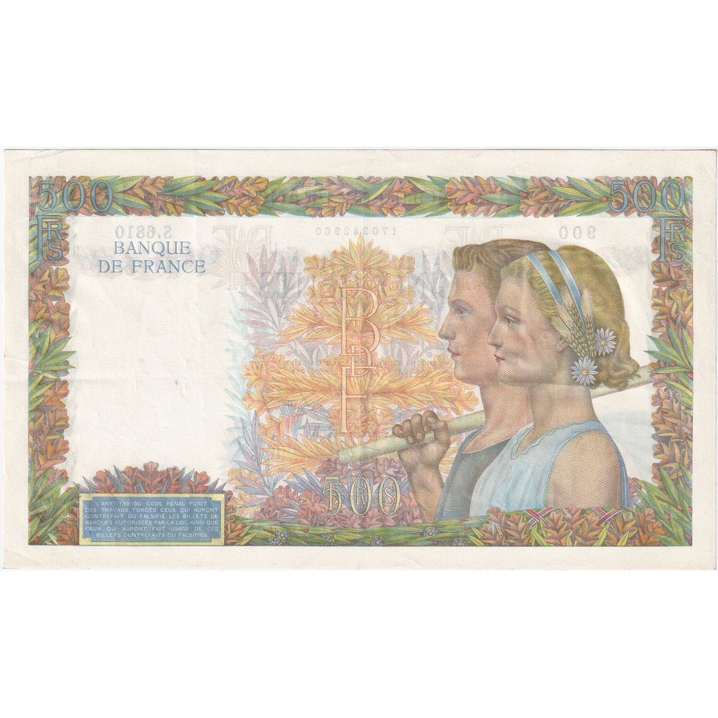 Francia, 500 Francs, La Paix, 1942-10-01, S.6810, MBC+