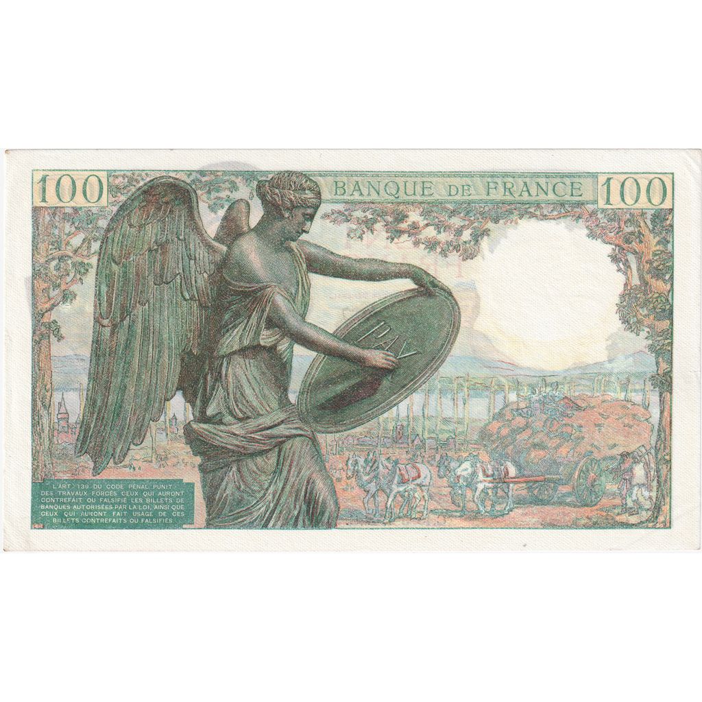 França, 100 Francs, Descartes, 1942-05-15, B.3, UNC(65-70)