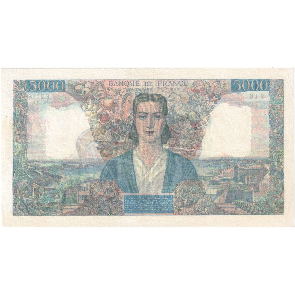 França, 5000 Francs, Empire Français, 1946-04-18, F.2118, AU(50-53)