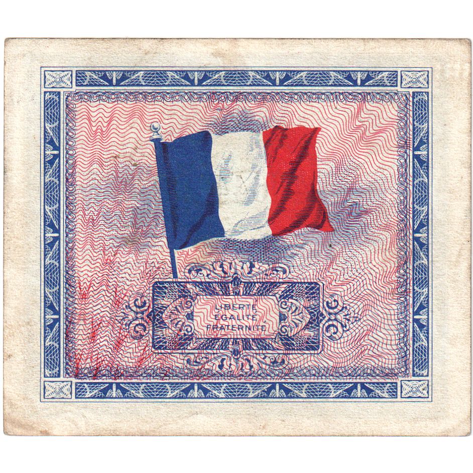 França, 5 Francs, Flag/France, 1944, AU(50-53)