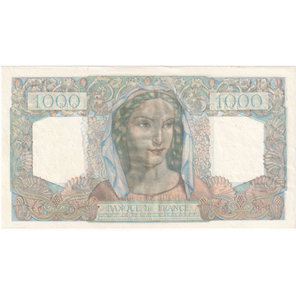 France, 1000 Francs, Minerve et Hercule, 1945-07-12, Q.86, AU(50-53)
