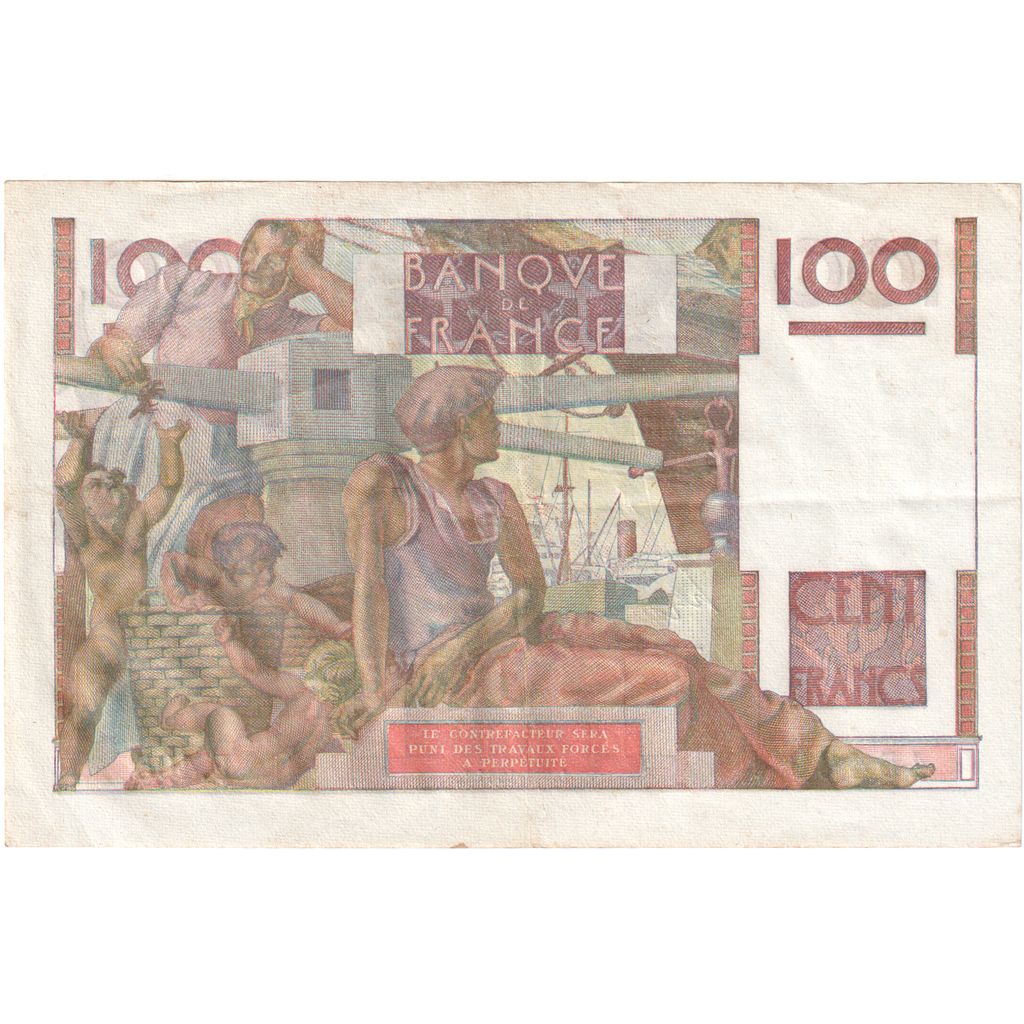 France, 100 Francs, Jeune Paysan, 1951-09-06, F.405, AU(50-53)