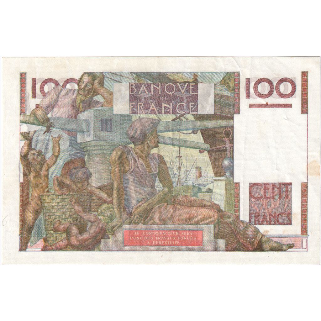 France, 100 Francs, Jeune Paysan, 1945-11-07, P.6, AU(50-53)