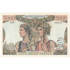 França, 5000 Francs, Terre et Mer, 1951-04-05, Q.67, AU(55-58)