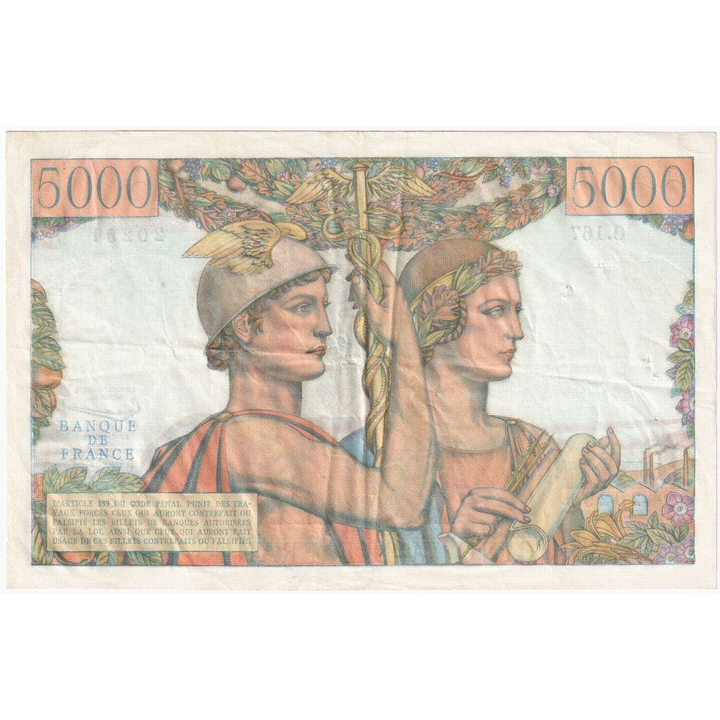 Frankreich, 5000 Francs, Terre et Mer, 1957-06-06, O.167, SS
