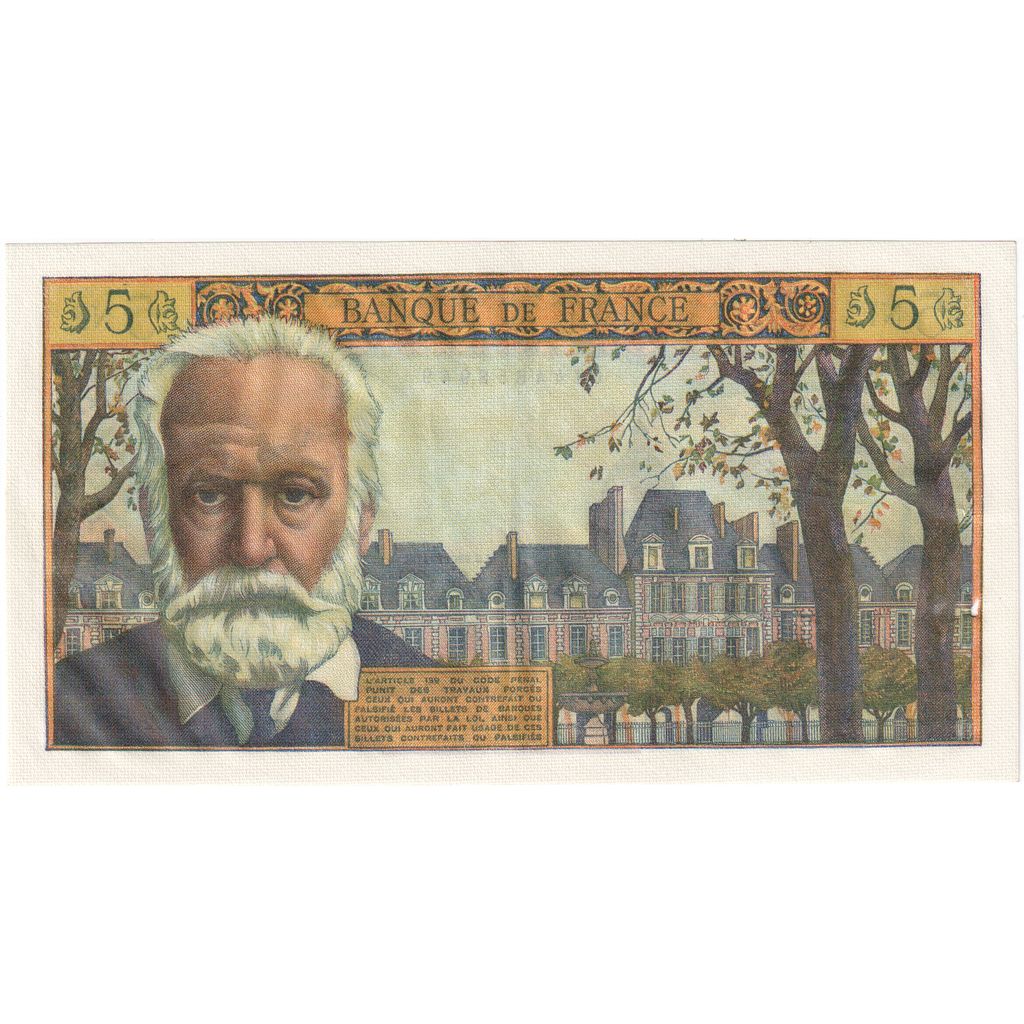 France, 5 Nouveaux Francs, Victor Hugo, 1961-06-01, Z.58, AU(55-58)