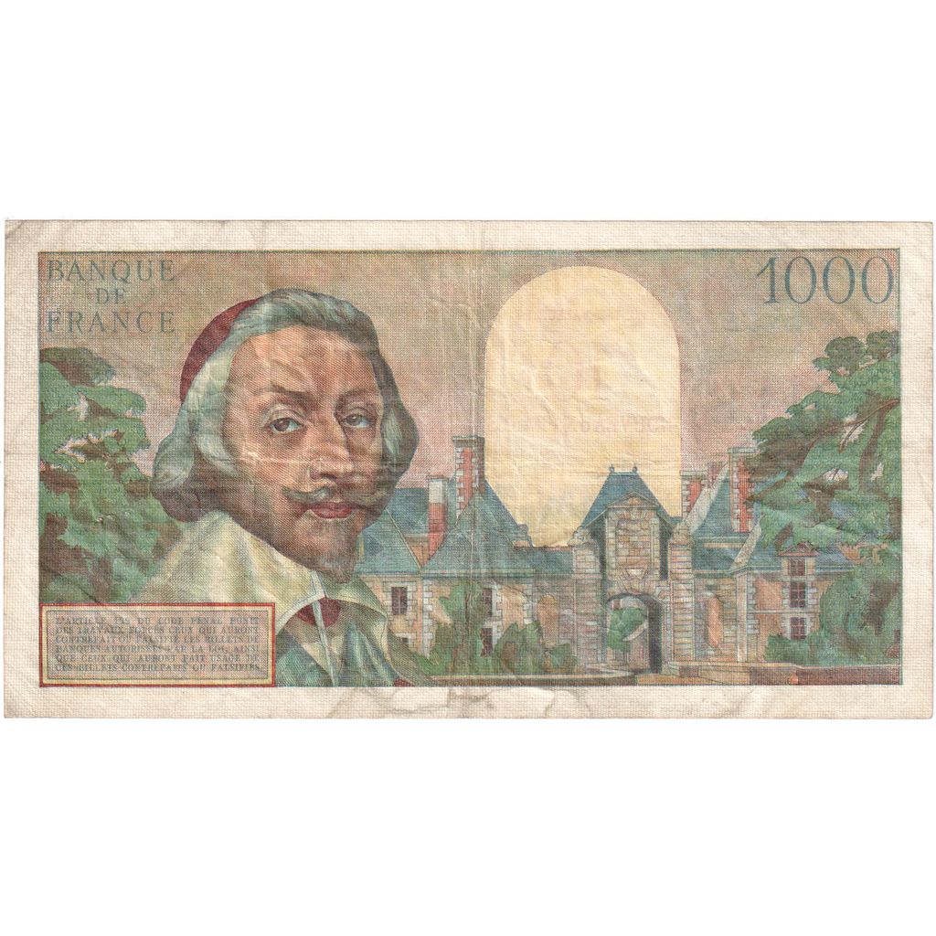 France, 10 Nouveaux Francs on 1000 Francs, Richelieu, 1957-03-07, H.333