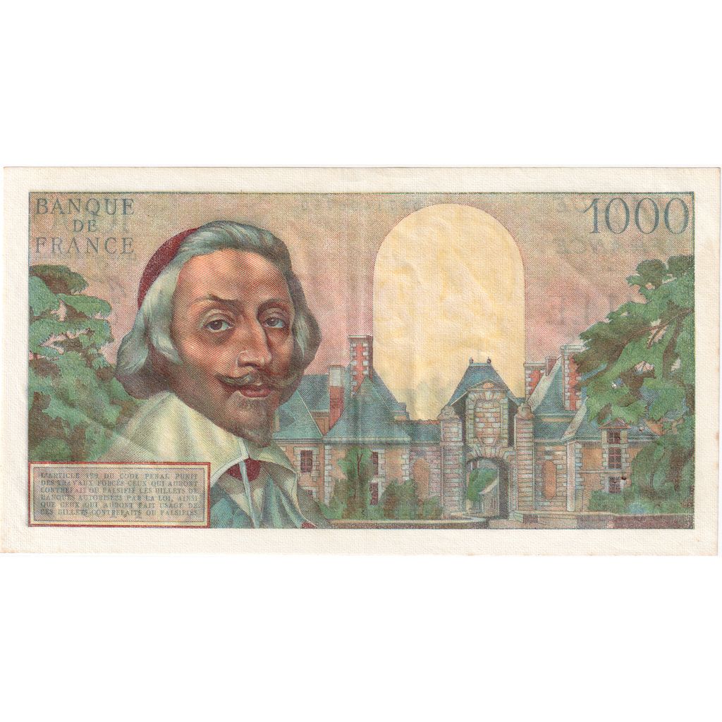 Francja, 1000 Francs, Richelieu, 1955-09-01, P.189, AU(50-53)
