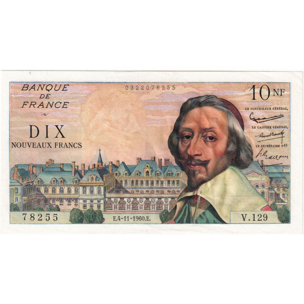 France, 10 Nouveaux Francs, Richelieu, 1960-11-04, V.129, TTB+
