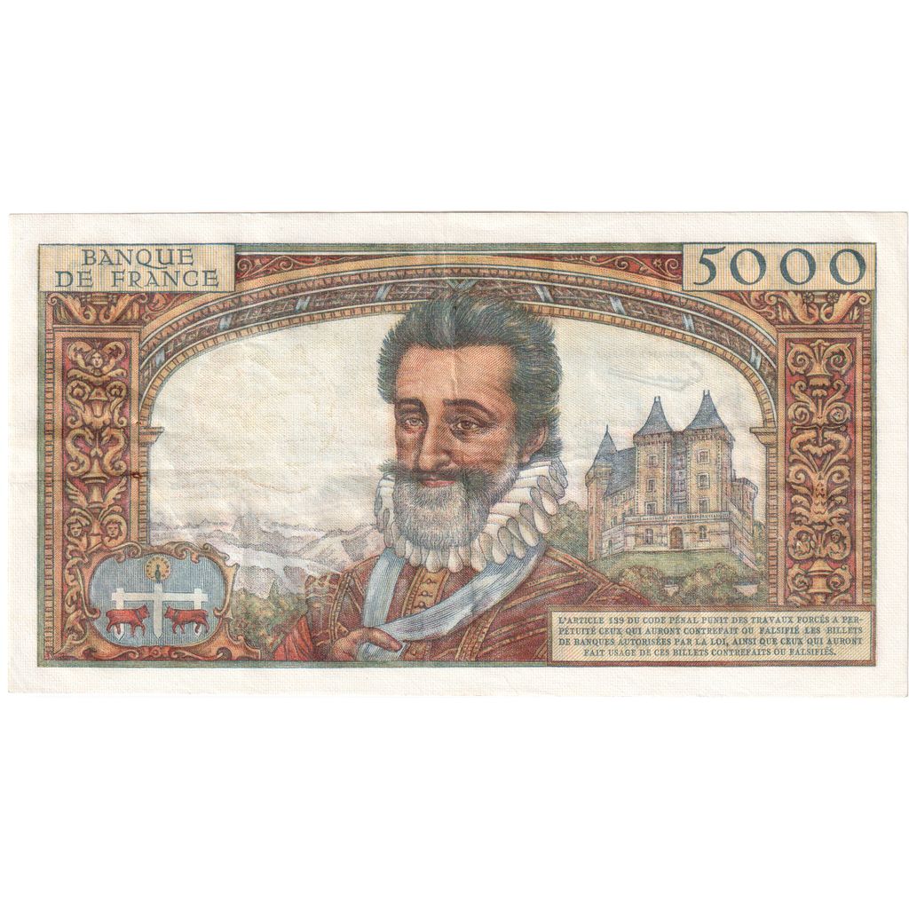 Frankreich, 5000 Francs, Henri IV, 1957-12-05, F.29, SS