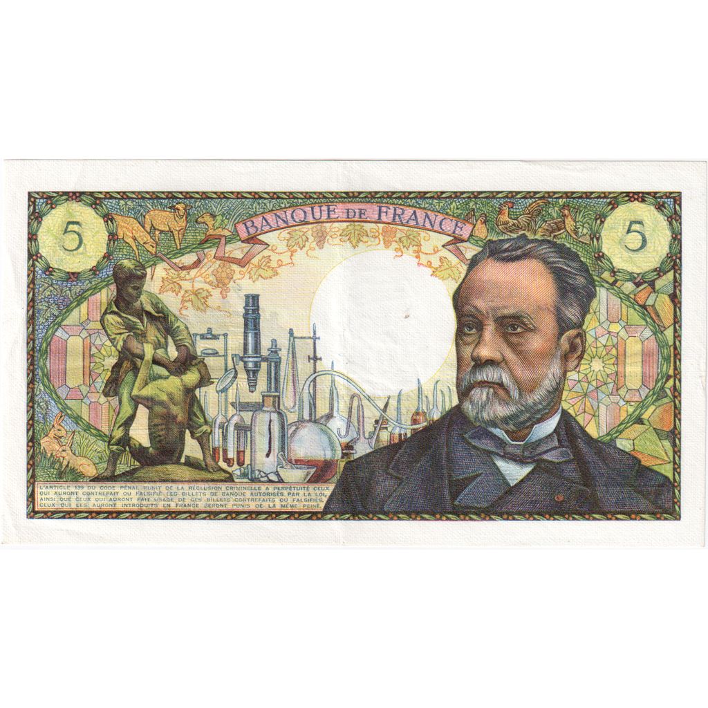 Francia, 5 Francs, Pasteur, 1969-06-05, P.104, BB