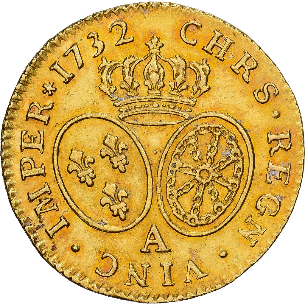 França, Louis XV, Louis d'or aux lunettes, 1732, Paris, Pedigree, Dourado