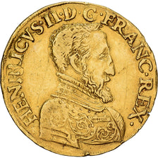 França, Henri II, Double Henri d'or, 1559, Paris, Dourado, EF(40-45)