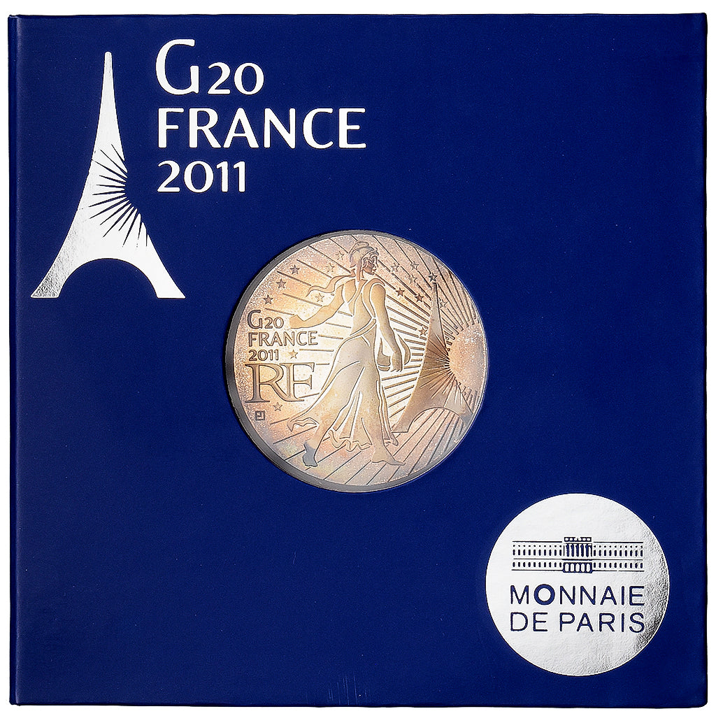 França, 20 Euro, Semeuse, G20 Summit, Proof, 2011, MDP, Prata, MS(65-70)