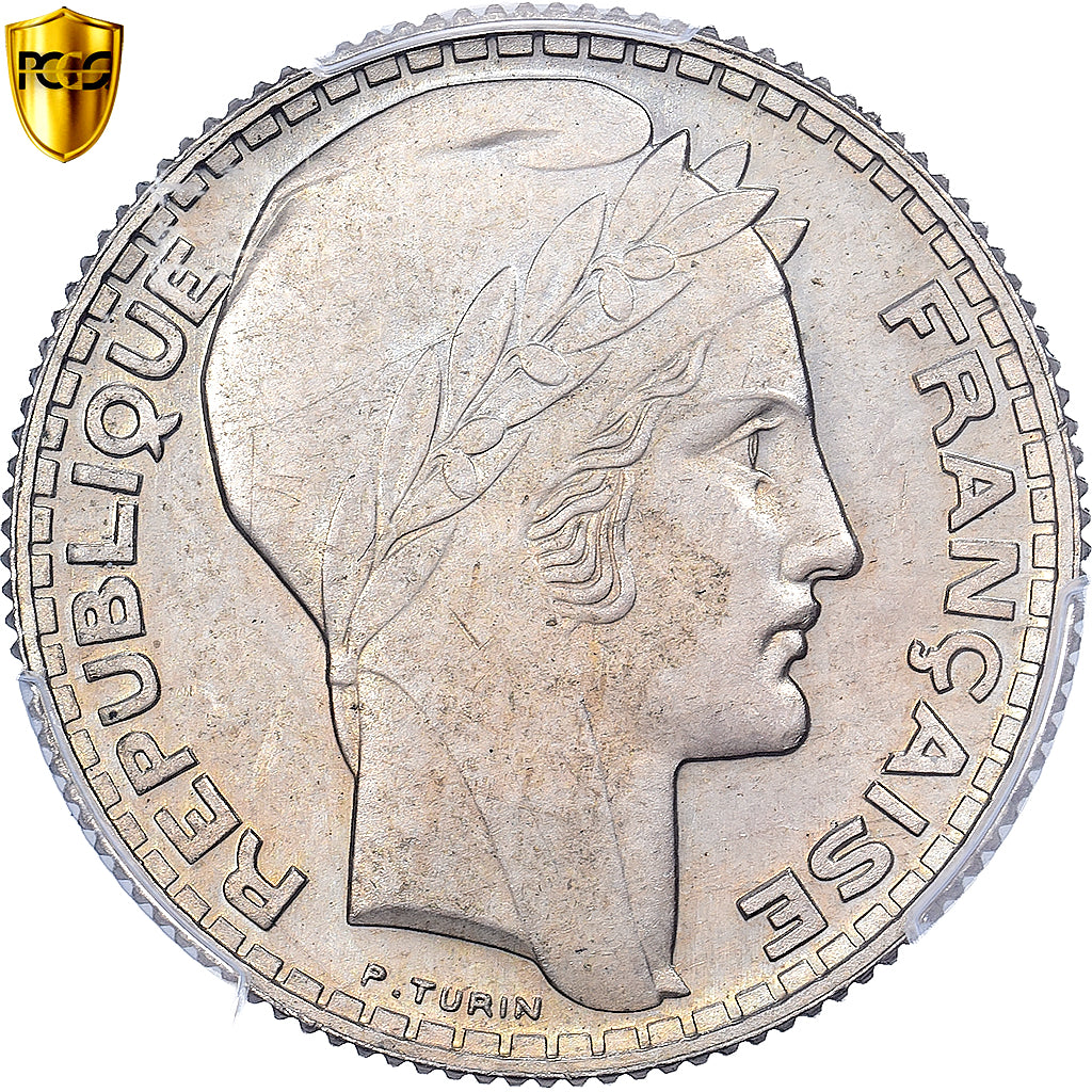 França, 5 Francs, Turin, 1933, Paris, Pattern, Cupronickel, PCGS, SP64