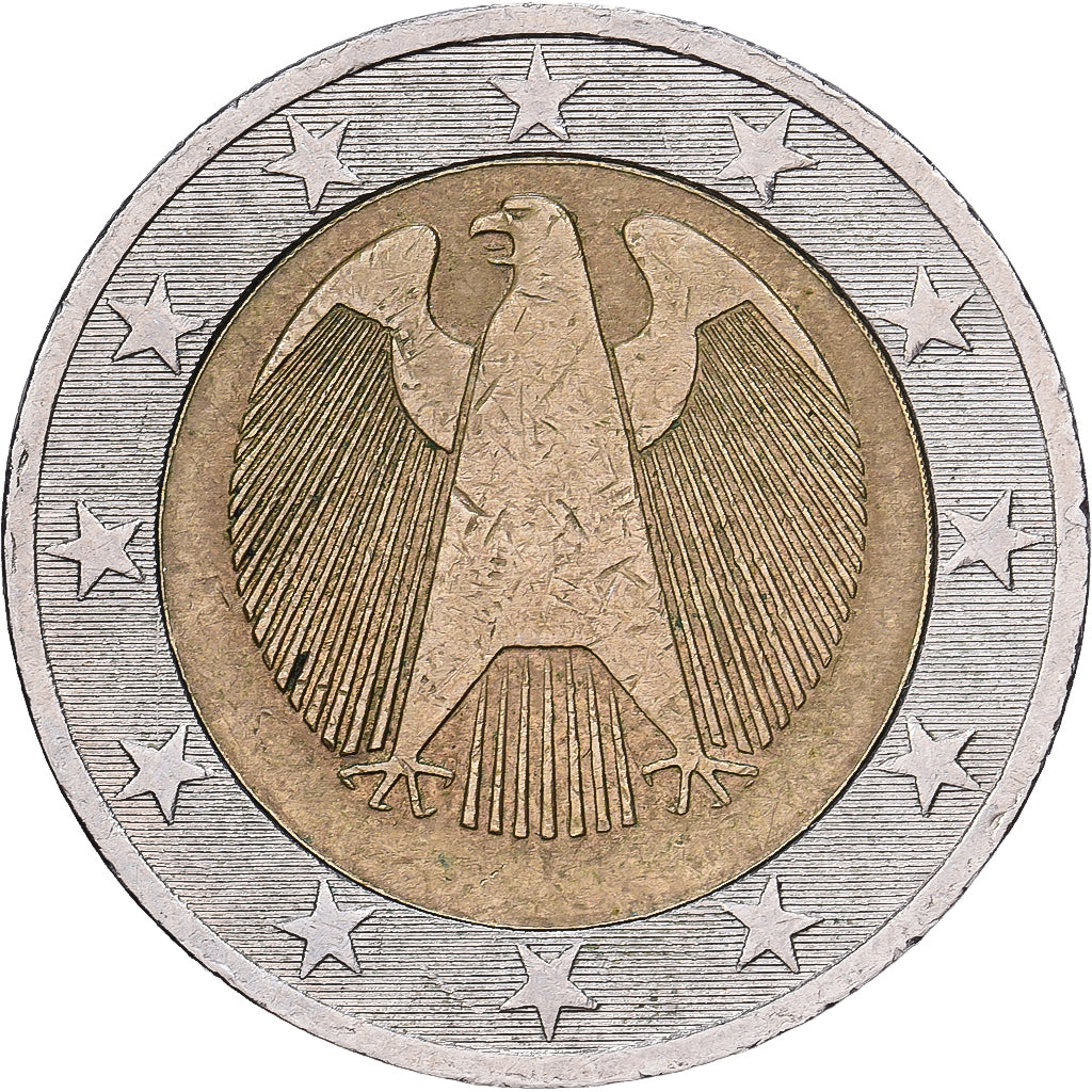 Allemagne, 2 Euro, Essai, étoiles tournantes, tranche 5 DM, Bimétallique, TTB