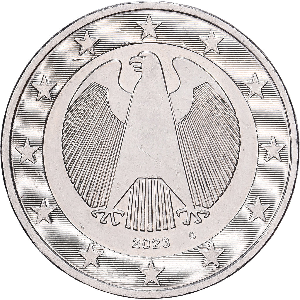 Alemania, 2 Euro, error monometallic, 2023, Karlsruhe, Cobre - níquel, MBC+