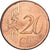 France, 20 Centimes, Fautée, défaut de flan, 2007, MDP, Acier plaqué cuivre