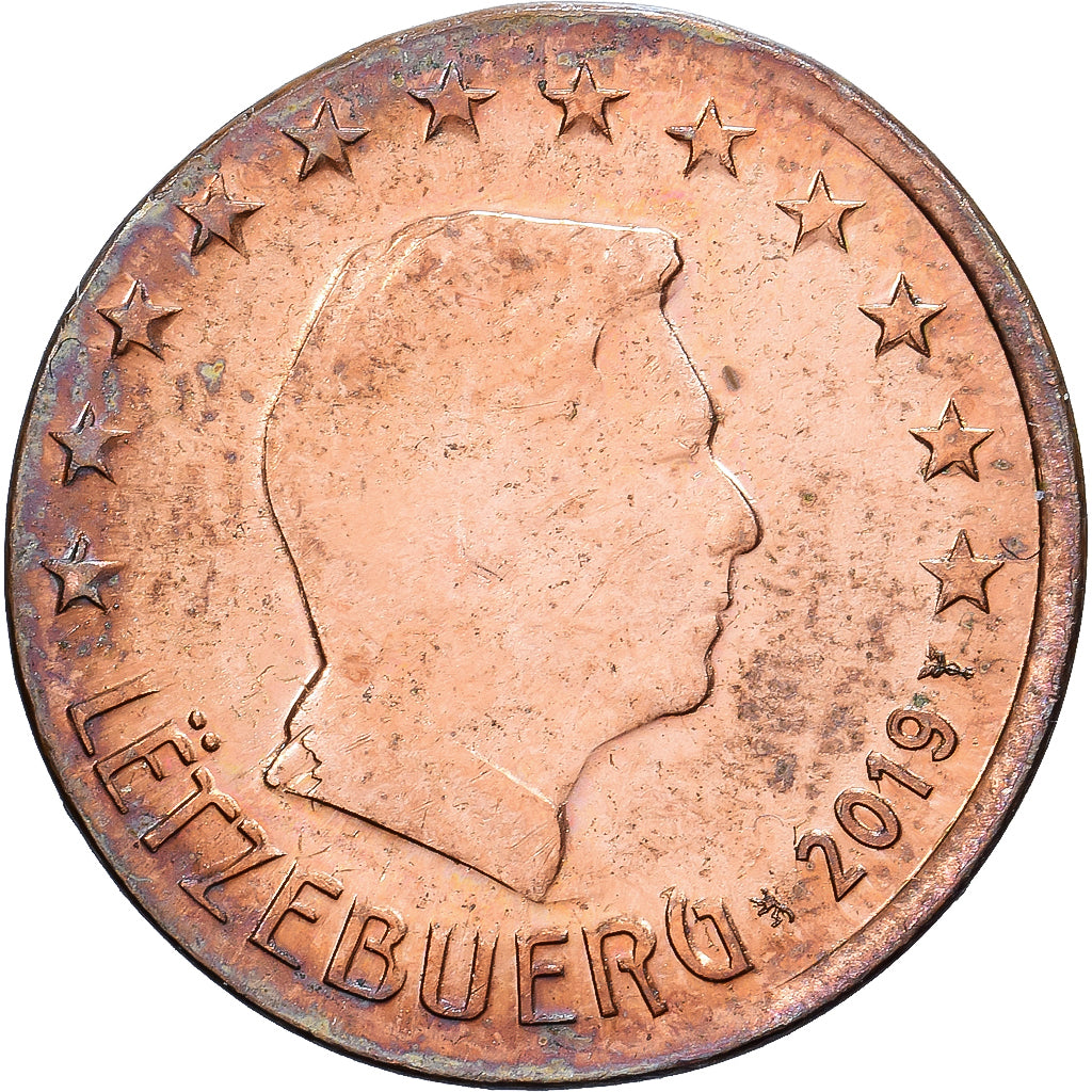 Luxemburg, 2 Centimes, error off center strike, 2019, Utrecht, Copper Plated