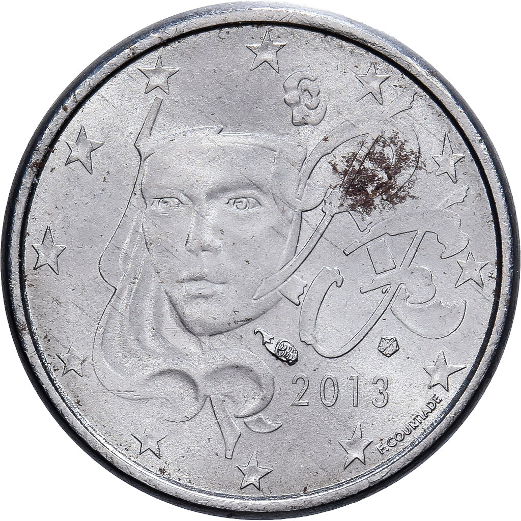 France, 1 Centime, Metal error, 2013, MDP, Steel, MS(65-70)