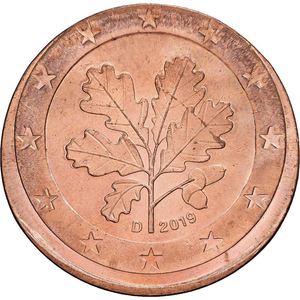 Allemagne, 5 Centimes, Erreur, 2019, Munich, Acier plaqué cuivre, SUP