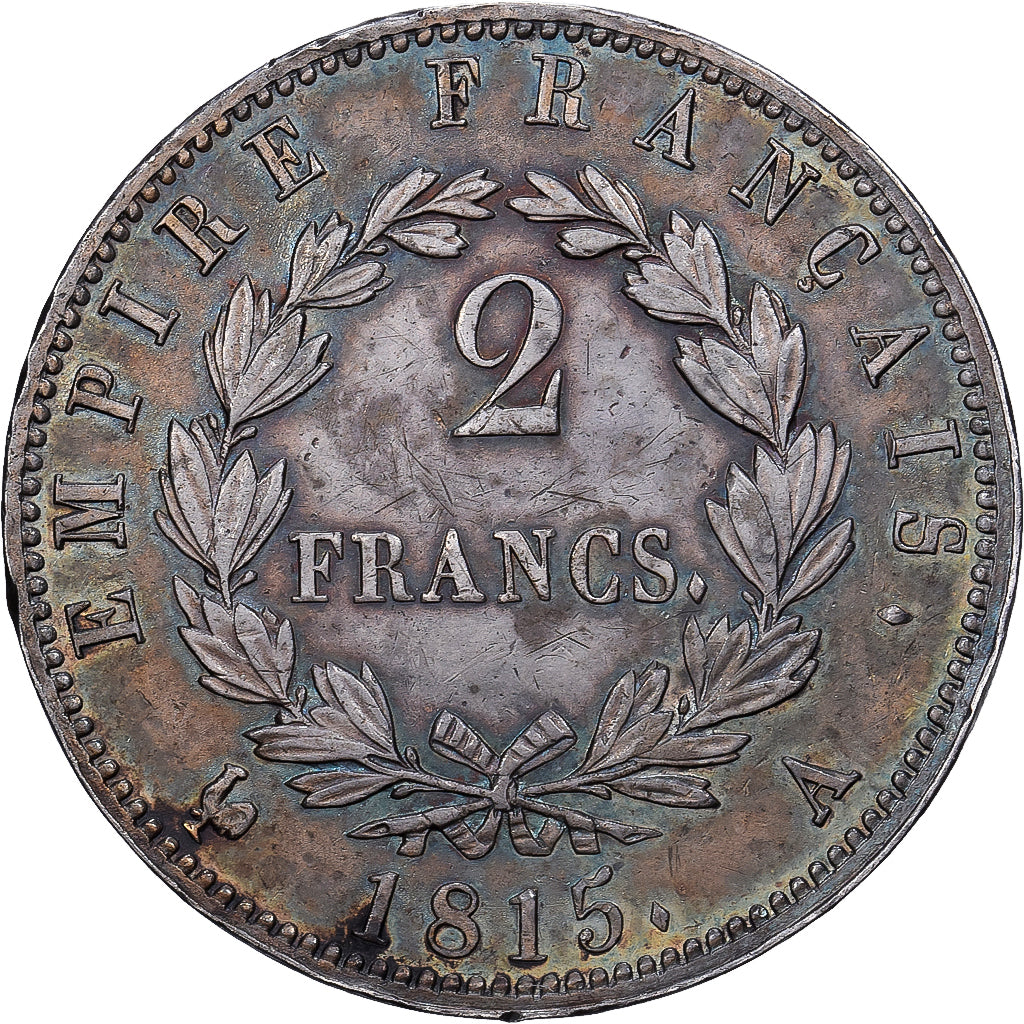 França, Napoleon I, 2 Francs, 1815, Paris, Cent Jours, Prata, AU(55-58)
