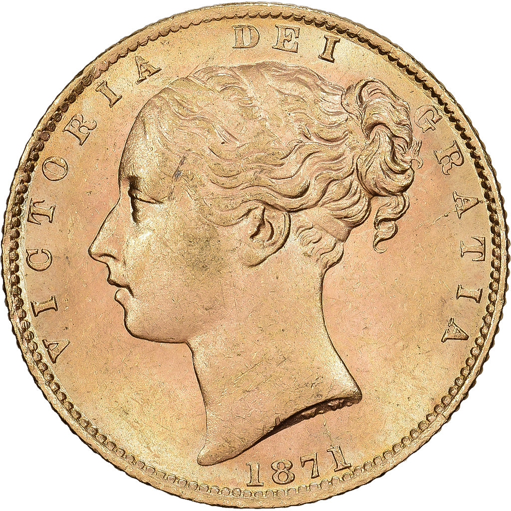 Reino Unido, Victoria, 1 Sovereign, 1871, London, Oro, SC, KM:736.2