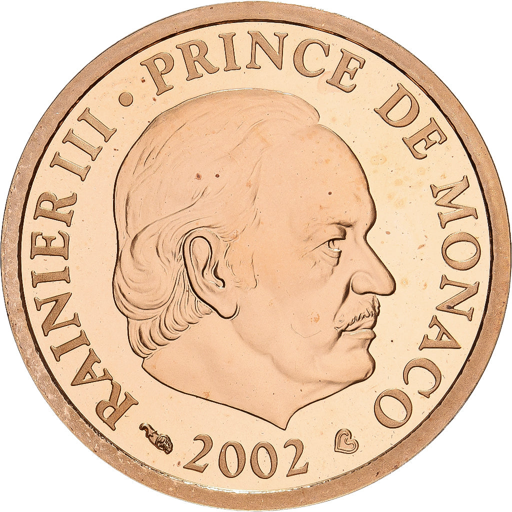 Monaco, Rainier III, 20 Euro, FS, 2002, MDP, Oro, FDC, Gadoury:MC182, KM:177