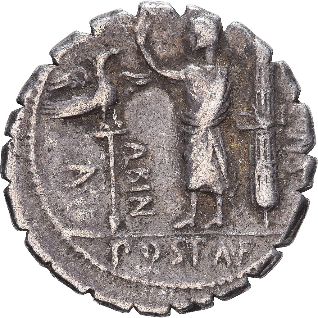 Roman Republic, Postumia, Denarius Serratus, 81 BC, Rome, Zilver, PR