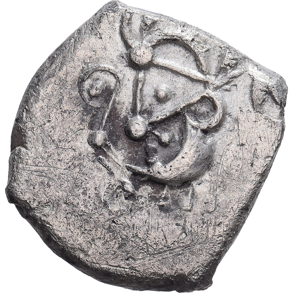 Gaul, Cadurci, Drachme à la tête triangulaire, 2nd-1st centuries BC, Srebro