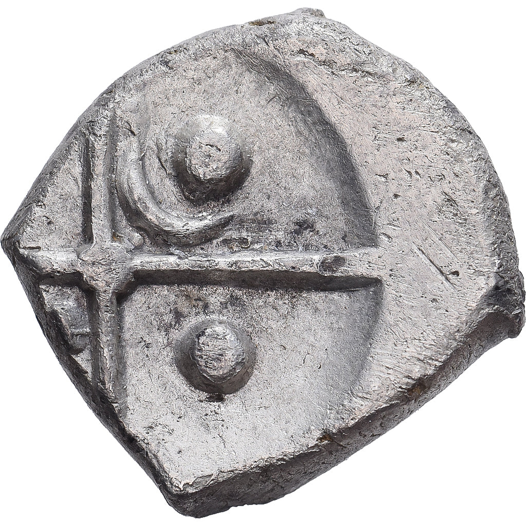 Gaul, Cadurci, Drachme à la tête triangulaire, 2nd-1st centuries BC, Srebro