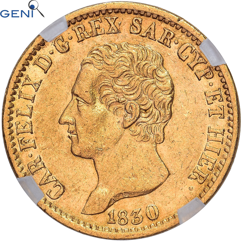 Kingdom of Sardinia, Carlo Felice, 20 Lire, 1830, Genoa, Goud, GENI, AU50