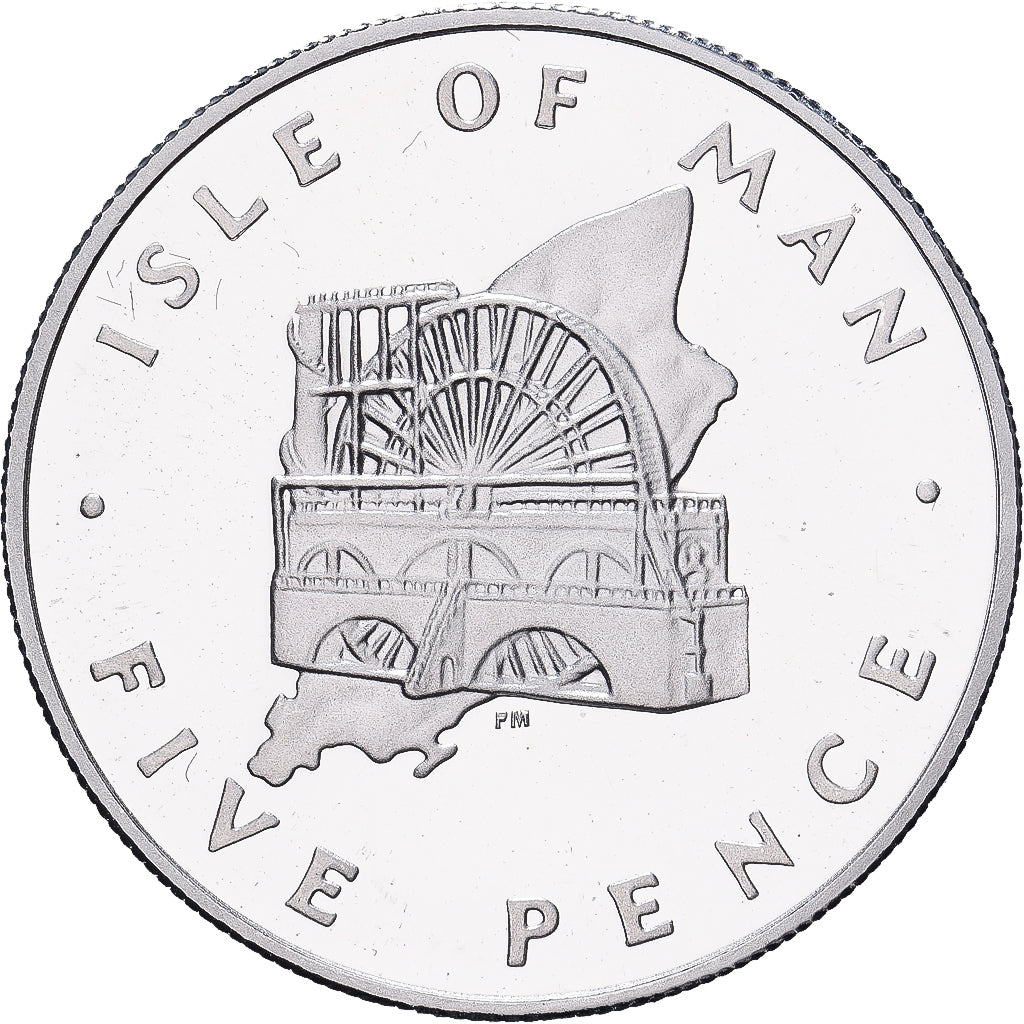Wyspa Man, Elizabeth II, 5 Pence, 1976, Pobjoy Mint, Proof, Platyna, MS(63)