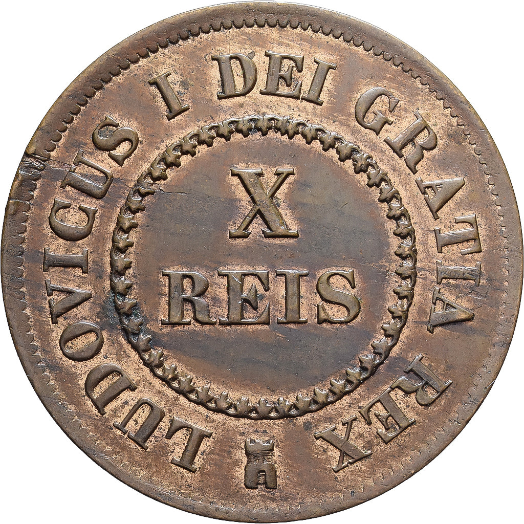 Portugal, 10 Reis, 1863, Brussels, Pattern, Cobre, MS(60-62), KM:Pn133