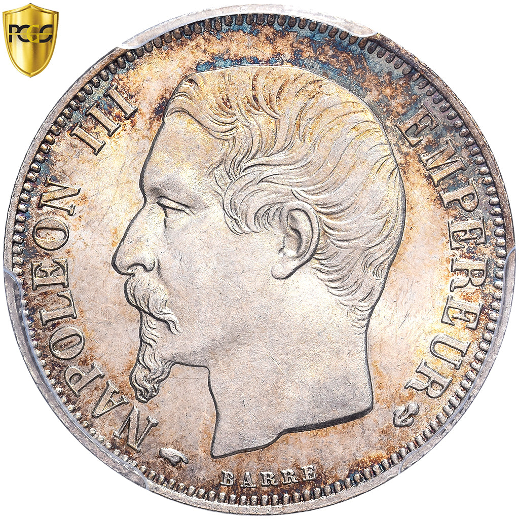 Frankrijk, Napoleon III, 1 Franc, 1859, Paris, Zilver, PCGS, MS63, Gadoury:460