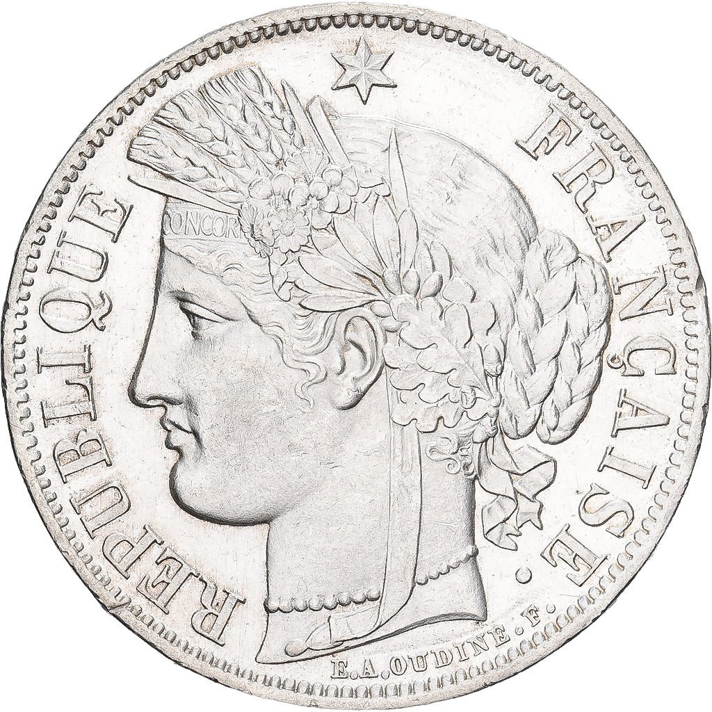 Frankrijk, 5 Francs, Cérès, 1850, Paris, Zilver, PR+, Gadoury:719