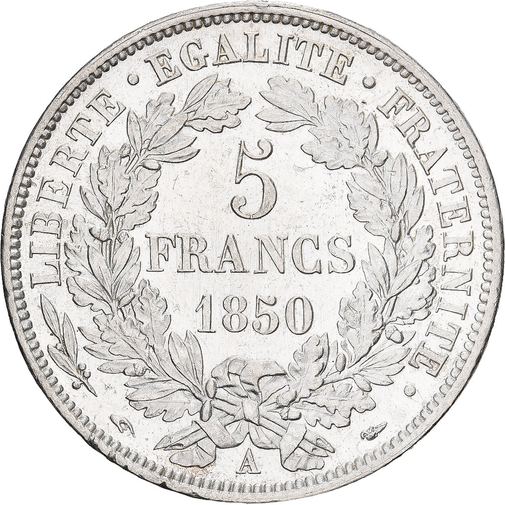 Frankrijk, 5 Francs, Cérès, 1850, Paris, Zilver, PR+, Gadoury:719