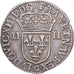 Francja, Louis XIV, 1/4 Ecu, frappé au marteau, 1645, Poitiers, Srebro