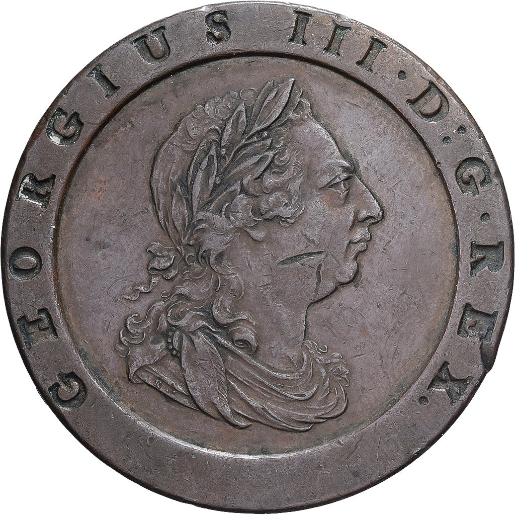 Verenigd Koninkrijk, George III, 2 Pence, 1797, Soho, Koper, ZF+, Spink:3776