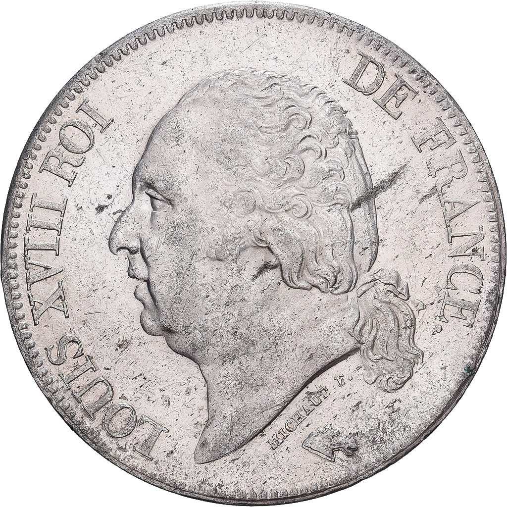 Frankrijk, Louis XVIII, 5 Francs, 1824, Lille, Zilver, PR+, Gadoury:614