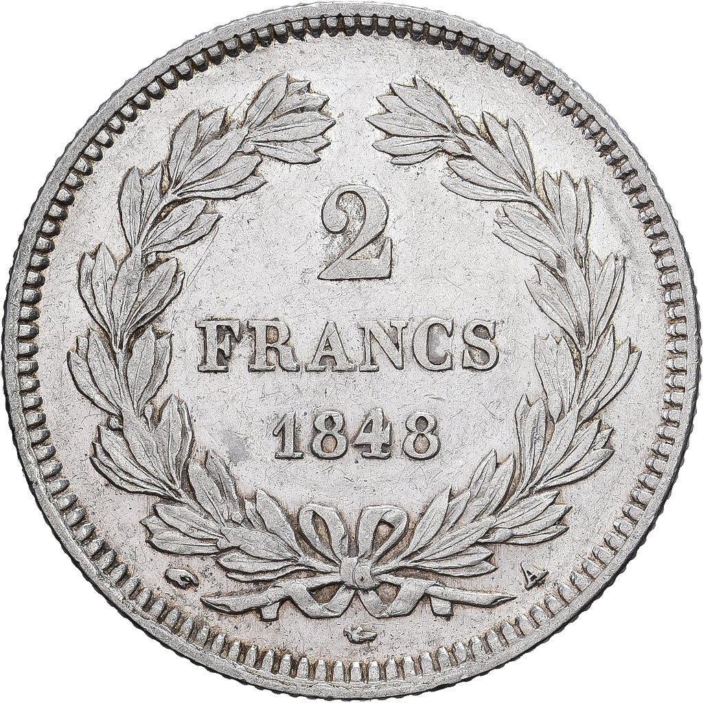 France, Louis-Philippe Ier, 2 Francs, 1848, Paris, Argent, SUP, Gadoury:520