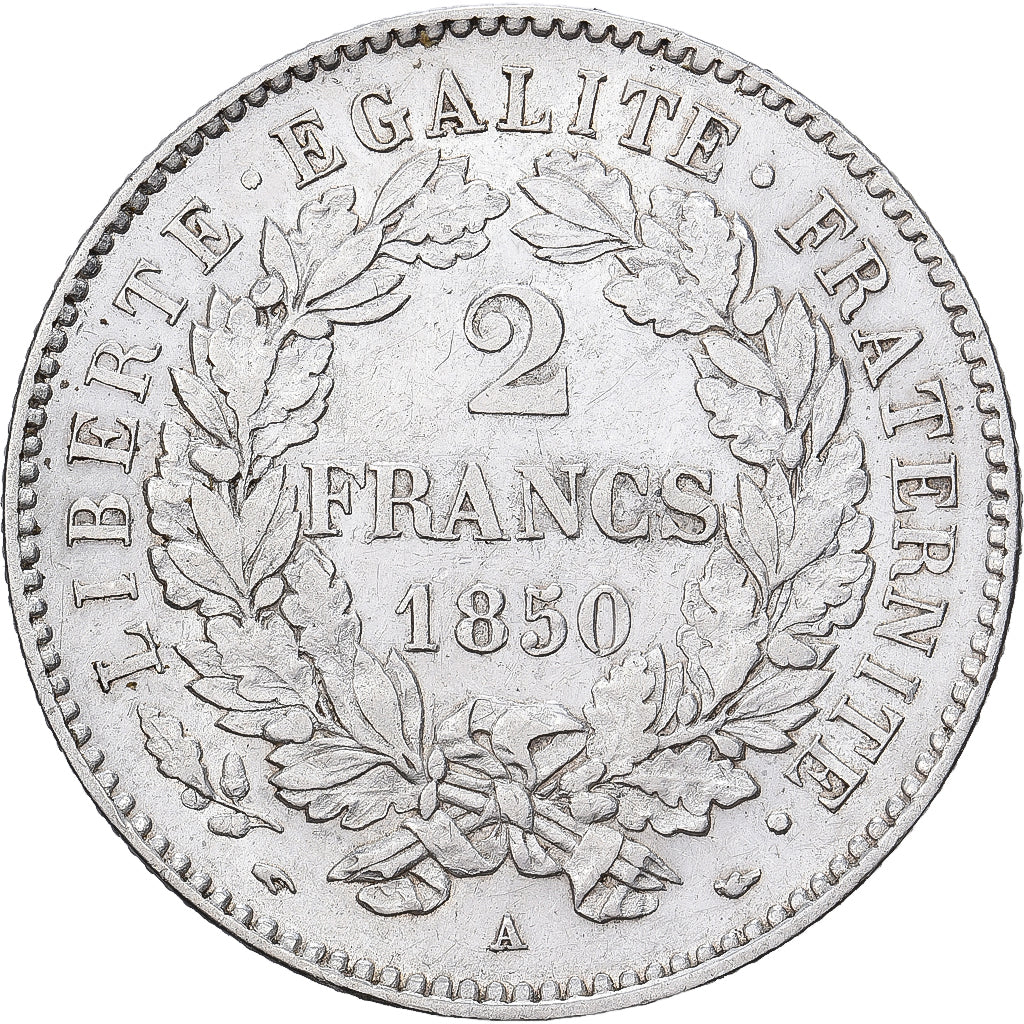 France, 2 Francs, Cérès, 1850, Paris, Argent, TTB+, Gadoury:522, KM:760.1