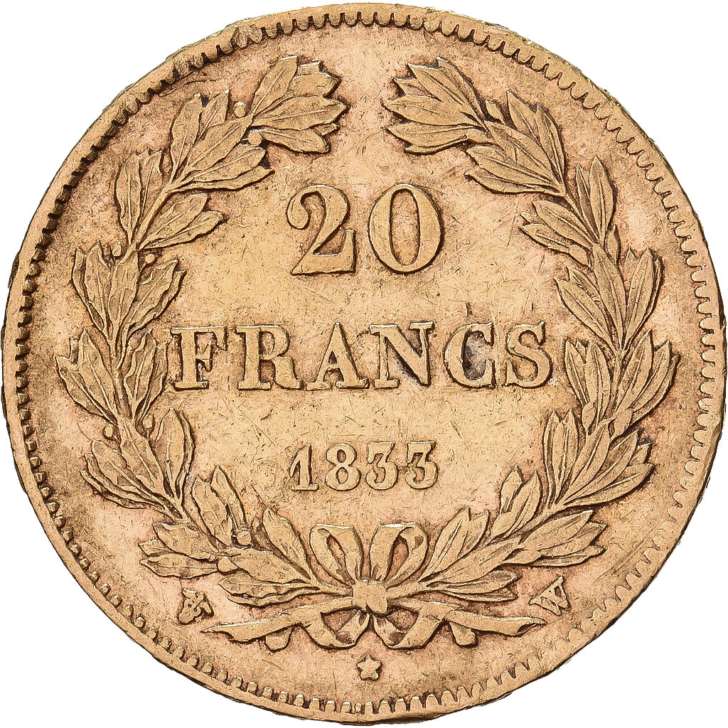 France, Louis Philippe I, 20 Francs Or, 1833, Lille, Gold, EF(40-45)