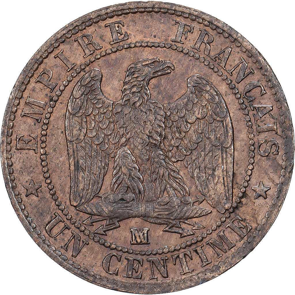 France, Napoléon III, 1 Centime, 1856, Marseille, Bronze, TTB+, Gadoury:86